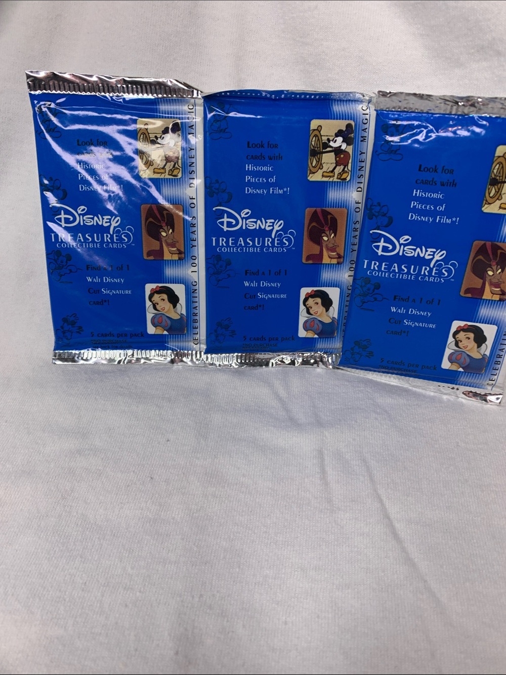 Disney Treasures Collectible Cards - Blue Packaging set of three